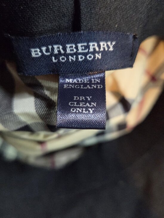 Burberry Bucket Hat Black With Band Plaid Inside One Size Genuine main image 4